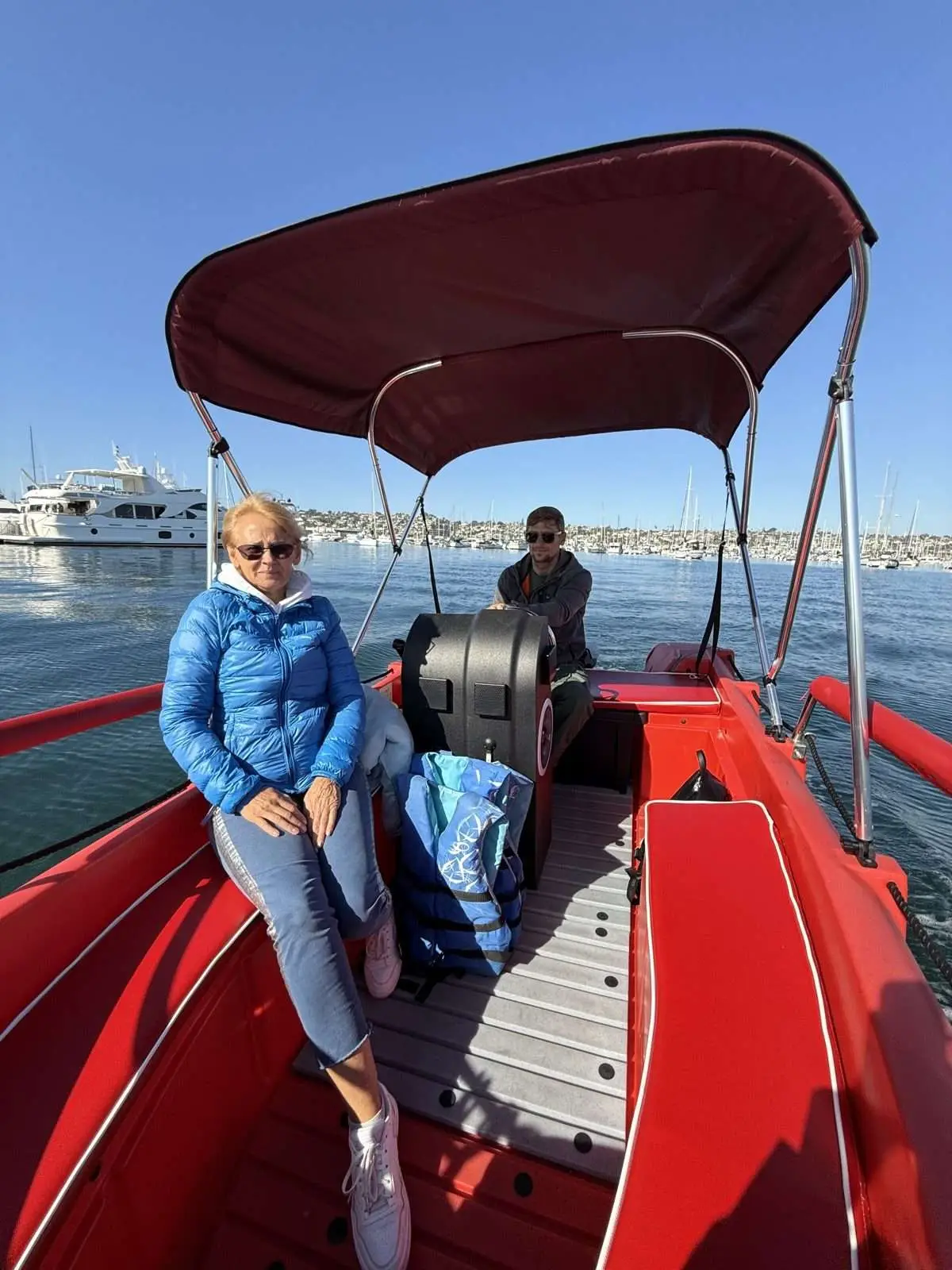 Electric boat San Diego picnic outing on San Diego Bay