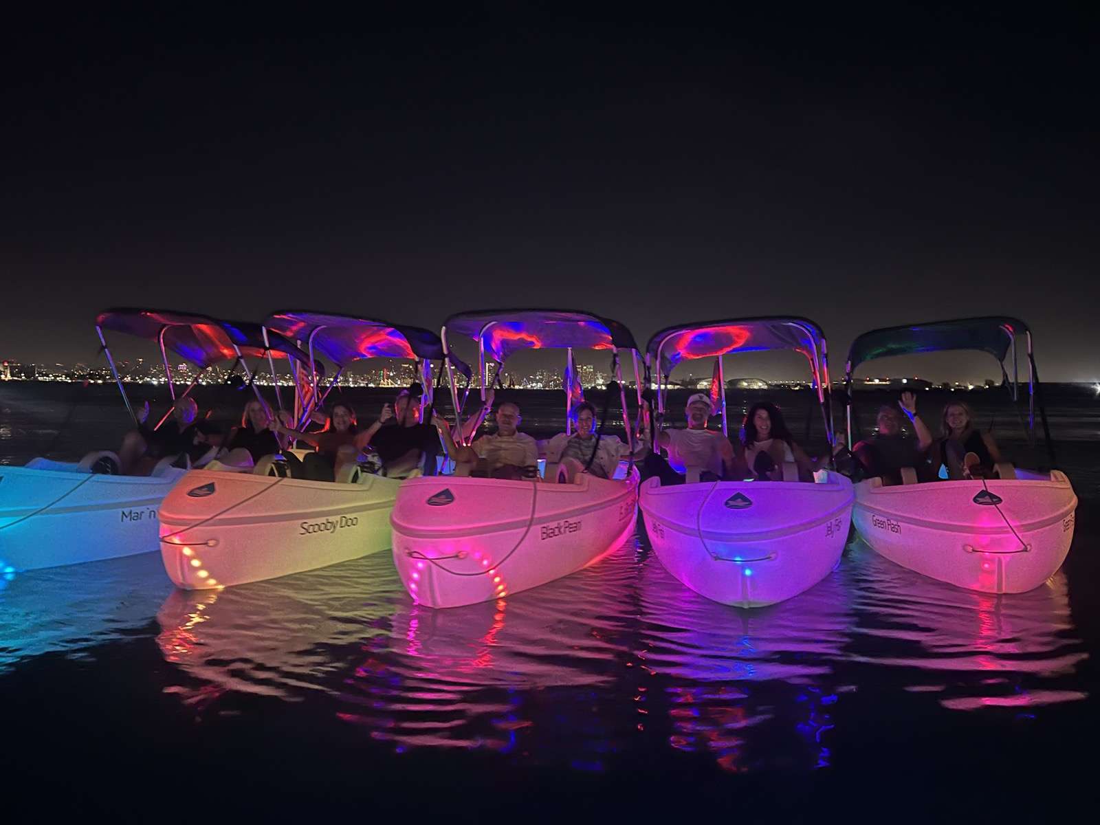 Glow boat San Diego anniversary outing on San Diego Bay